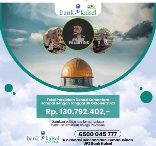 Galang Dana Palestina Upz Bank Kalsel Kumpulkan Rp Juta Lebih