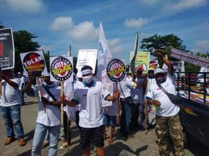 Tolak Omnibus Law, Ribuan Buruh di Kalsel Geruduk Kantor Dewan Kalsel