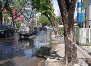 Air Sungai Pasang Kembali  Meluap