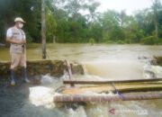 Tanbu Bangun Jembatan Darurat di Kusan Hulu