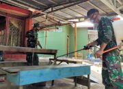 Minimalisir Penyebaran Corona, Babinsa Kasarangan Semprotkan Disinfektan Di Lokasi TMMD 21 Minimalisir Penyebaran Corona, Babinsa Kasarangan Semprotkan Disinfektan Di Lokasi TMMD