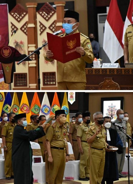 Gubernur Lantik 45 Pejabat Baru di Kalteng 1 15 Kalteng 1 Gubernur Kalteng Suginhato Sabran saat melantik sejumlah pejabat scaled