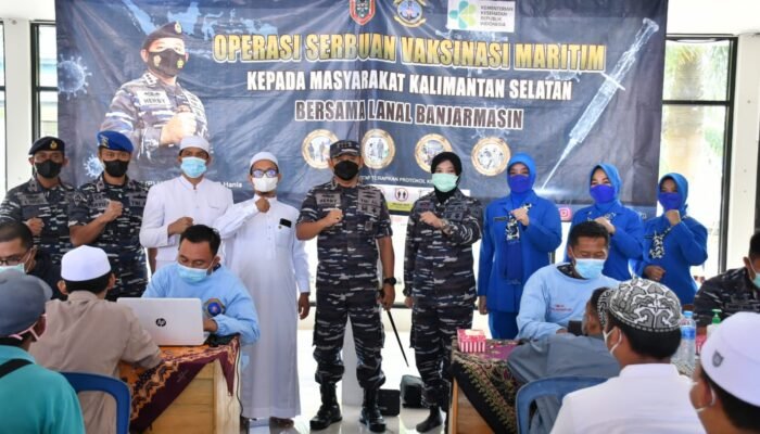 Cegah Wabah Covid-19, Lanal Banjarmasin Gelar Servak Maritim di Pondok Pesantren Darul Ilmi