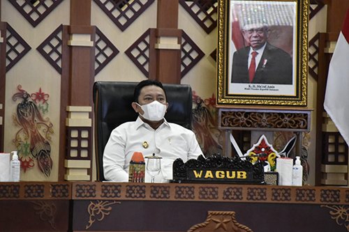 15 Kalteng HL Wakil Gubernur menghadiri secara virtual Rakornas penanggulangan bencana