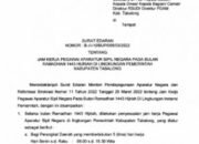Atur Jam Kerja ASN Bulan Ramadhan, Bupati Terbitkan SE