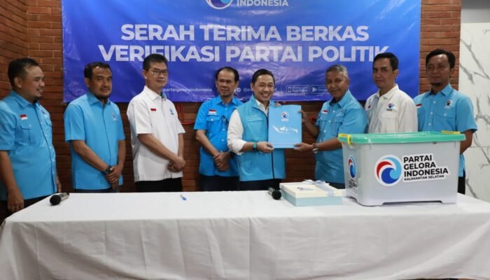 Gelora Kalsel Jadi DPW Pertama Serahkan Berkas Verpol