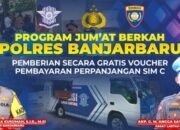 Satlantas Polres Banjarbaru Bagikan Voucher Pembayaran Perpanjangan SIM C Untuk Warga Tak mampu