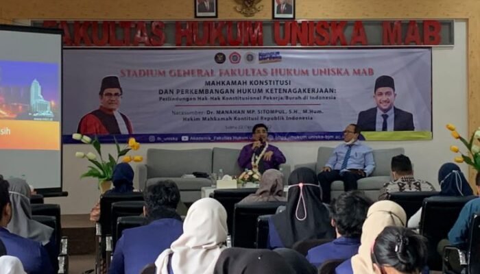 Gandeng Hakim MK, Fakultas Hukum Uniska Gelar Stadium General