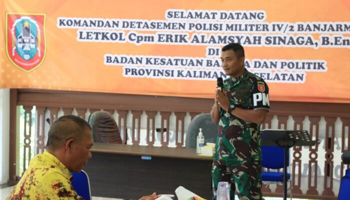 Bakesbangpol Kalsel Sambut Kunjungan Komandan PM IV/2 Banjarmasin