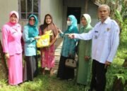 Pj TP PKK Batola AntarkanBantuan Sembako ke Rumah Warga