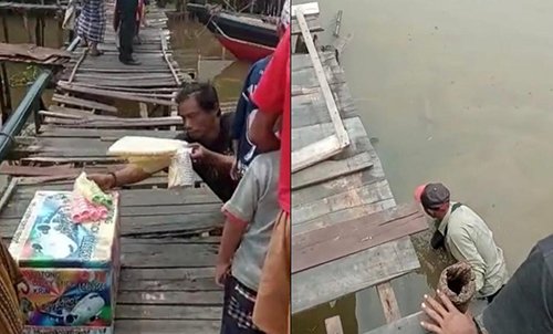 Warga Kejebur di Sungai Akibart Titian Berlubang Besar<br>Ibnu Instruksikan Perbaiki 1 Hal 9 4 Klm Titihan Bormo