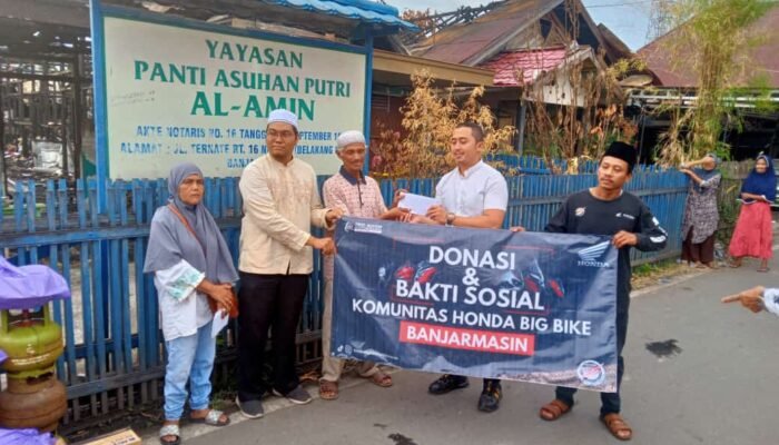 Komunitas Honda Big Bike Banjarmasin Salurkan Donasi untuk Korban Kebakaran