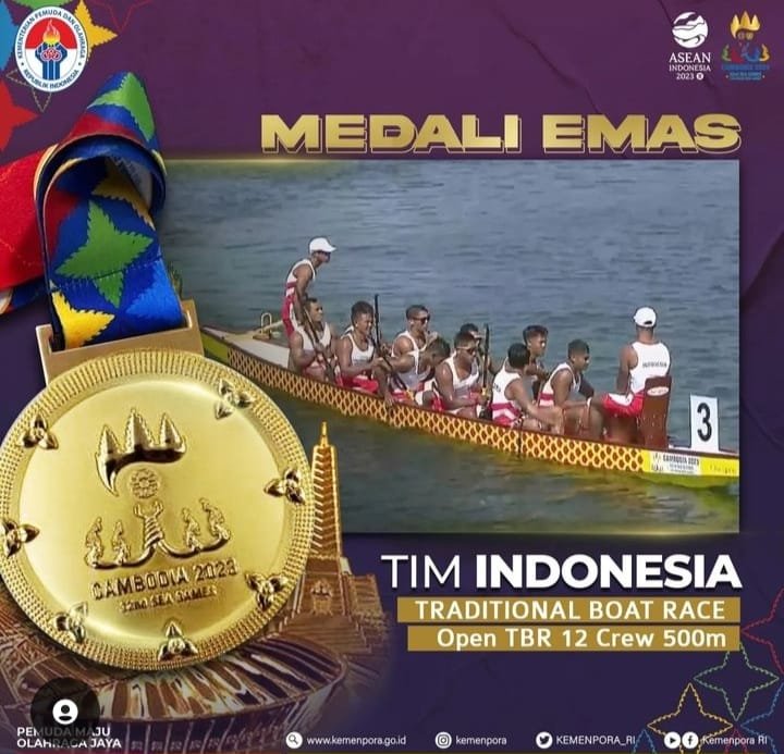 Boat Race Kembali Sumbang Emas di Nomor 500m 12 Crew Terbuka SEA Games Kamboja 1 IMG 20230514 WA0048