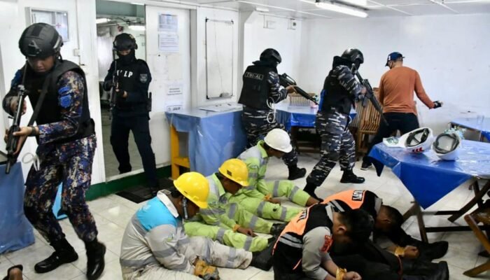 Lanal Banjarmasin Sinergi Gelar Exercise ISPS di Perairan Tabanio Kalsel