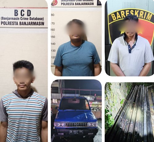 Tiga Pekerja Curi Ratusan Tiang Kabel Optik 1 5 HL Curi Tiang 3klm