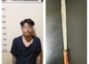 Ancam Pakai Mandau, Pemuda Bertato Ditangkap Polisi