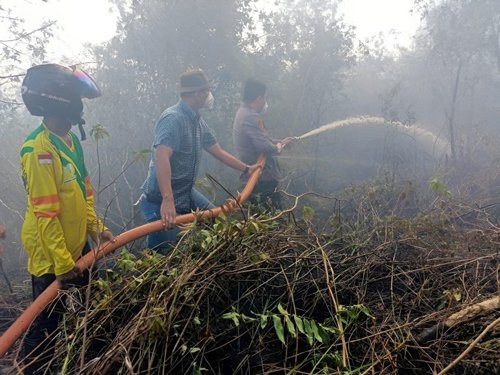 Kapolres Banjarbaru Ikut Padamkan Karhutla di Landasan Ulin 1 5 Kapolres Banjarbaru Ikut Padamkan Karhutla 3klm