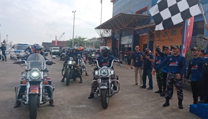 Meriahkan HUT TNI AL ke-78, Motor Gede dan Mobil Kuno Konvoi Bawa Bendera Panji Expedisi Maritim 2023