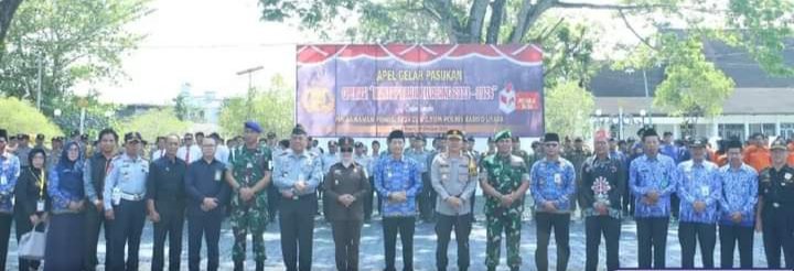 Pj. Bupati Hadiri Apel Gelar Pasukan Mantap Brata Telabang 1 15 Barut Apel bersama