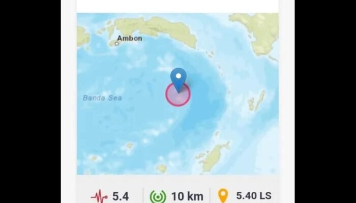 Sebanyak 45 Kali Gempa Bumi Susulan Terjadi di Wilayah Laut Banda