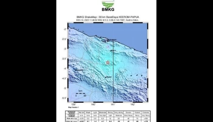Gempa Magnitudo5,0 Guncang Wilayah Pantai Utara Pulau Morotai