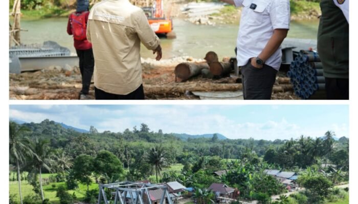Bupati Aulia Monitoring Pembangunan Jembatan Permanen di Desa Alat