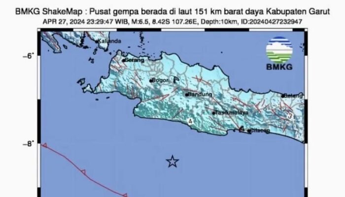 Gempa Magnitudo 6,5 Guncang Garut, Dirasakan di Sukabumi Hingga Bandung