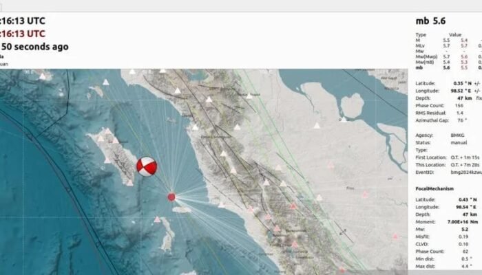 Nias Selatan Diguncang Dua Kali Gempa, Terasa Hingga di Sumatera Barat