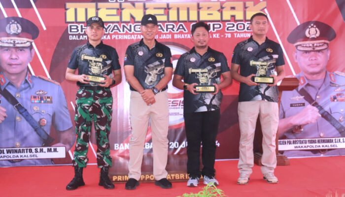 Dandim 1006/Banjar Juara Lomba Menembak HUT ke-78 Bhayangkara