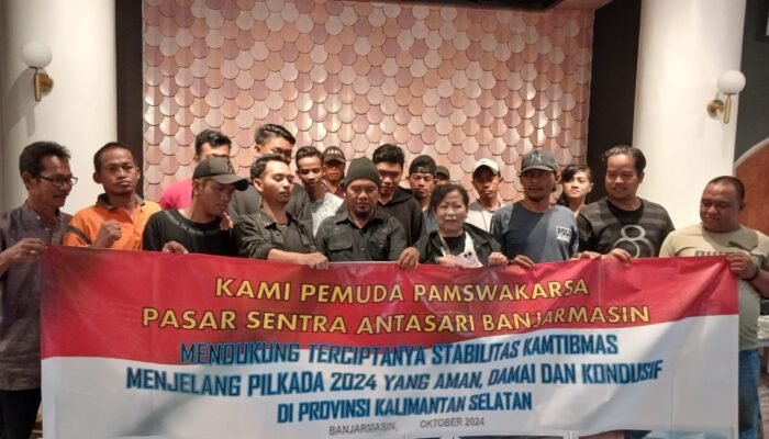 Pemuda Pam Swakarsa Pasar Sentra Antasari Gelar Deklarasi Damai Pilkada 2024