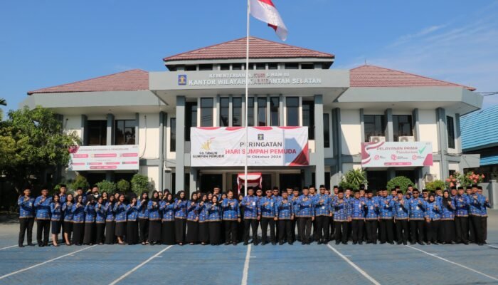 Kanwil Kemenkumham Kalsel Gelar Upacara Peringatan Hari Sumpah Pemuda ke-96, Tekankan Peran Pemuda dalam Pembangunan Nasional