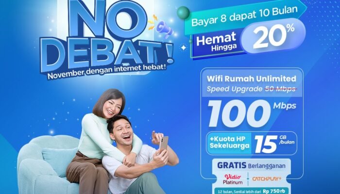 XL SATU Hadirkan Promo Super Hemat NO DEBAT untuk Pelanggan Baru, Cukup Bayar 8 Bulan, Nikmati 10 Bulan Internet Rumah + Kuota HP Sekeluarga dan Bonus Hiburan Setahun!