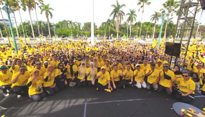 Gelar Serentak se-Indonesia, Golkar Banjarmasin Catatkan 1.700 Peserta Senam