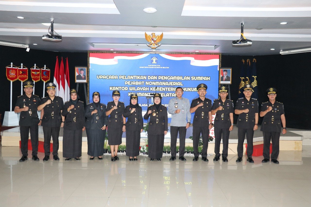 Kakanwil Kemenkum Kalsel Lantik Pejabat Nonmanajerial: Tekankan Pentingnya Tanggungjawab dan Integritas 1 IMG 20250122 WA0027