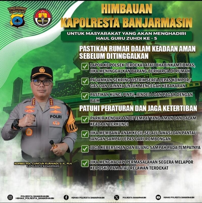 Kapolresta Banjarmasin Himbau untuk Keamanan dan Ketertiban Selama Haul Guru Zuhdi ke-5 1 IMG 20250225 WA0057 e1740469003174