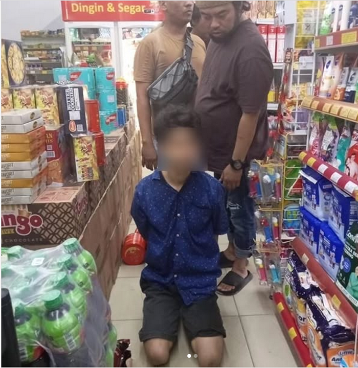 Aksi Percobaan Perampokan di Alfamart Muning Gagal, Pelaku Ditangkap 1 9 FOTO HL Percobaan Perampokan di Alfamart Muning 3klm