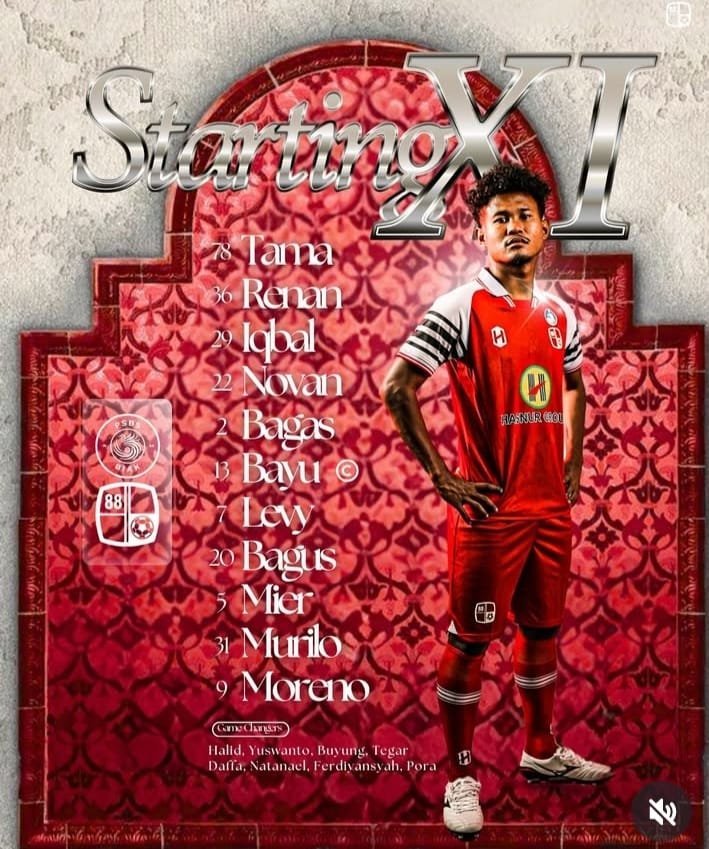 Ini Starter Line Up Pemain Barito Putera Melawan PSBS Biak 1 IMG 20250426 WA0036