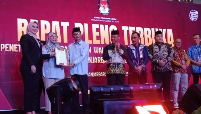 Lisa-Wartono Resmi Pimpin Banjarbaru usai Menang 52,15 Persen Suara, KPU Tetapkan Hasil Pilkada 2024