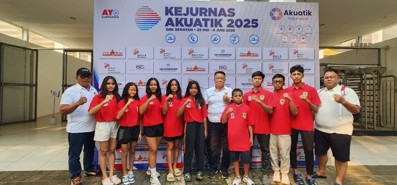 Perenang Kalsel Sabet Emas Kejurnas 2025 Di GBK Aquatik Stadium 1 08 3klm Tim Renang Kalsel jpg