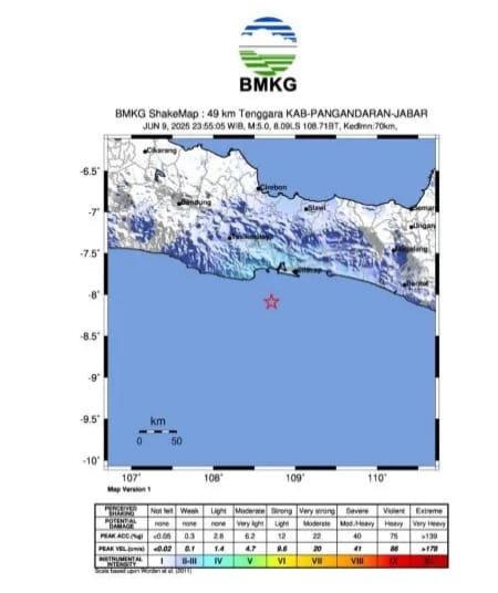 Gempa Magnitudo 5,0 Guncang Pangandaran, Dirasakan hingga Cilacap dan Kebumen 1 IMG 20250610 WA0005