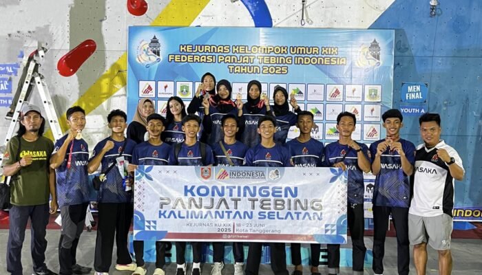Raih 7 Medali, Kalsel Masuk 5 Besar Nasional di Kejurnas Panjat Tebing KU XIX/2025
