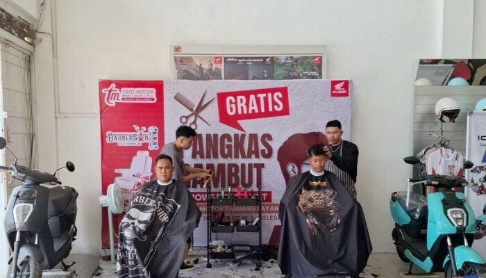 Trio Motor Tamiang Layang Gelar ‘Gratis Pangkas Rambut’, Wujud Kepedulian untuk Konsumen dan Masyarakat