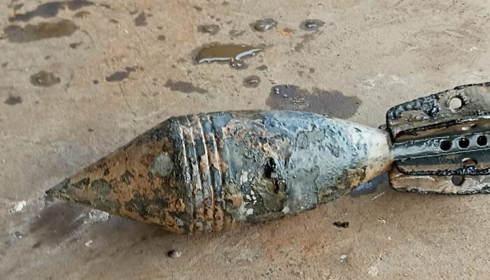 Pencari Besi Temukan Mortir Ditemukan di Sungai Kuin Banjarmasin