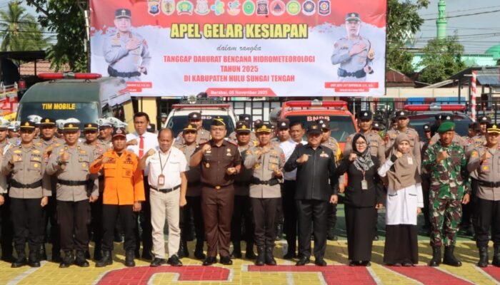 Polres HST Apel Gelar Pasukan Kesiapan Tanggap Darurat Bencana