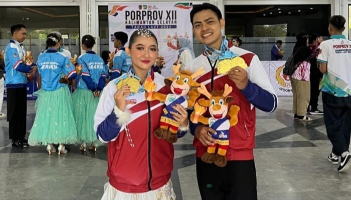 Pasangan Cinta Kajol – Sirajuddin Borong Tiga Medali Emas Dance Sport di Poprov XII 2025 Kalsel