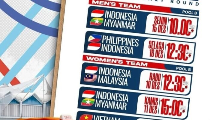 Tim Voli Putri Indonesia Jumpa Malaysia, Tim Putra Ditantang Myanmar di Partai Pembuka SEA Games 2025