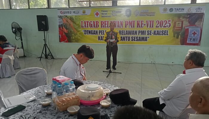 Ratusan Relawan PMI Kabupaten – Kota se Kalsel Latihan Gabungan Kesiapsiagaan Bencana