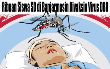 Ribuan Siswa SD di Banjarmasin Divaksin Virus DBD 9 1 utama 4 klm 8 cm vaksinn