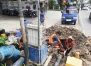 Rehab Jumbatan Pipa di Jalan Sultan Adam, Distribusi Banyu PAM Bandarmasih Utara Terganggu Sementara