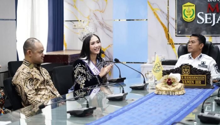 Putri Indonesia Kalsel Paparkan Misi Angkat Budaya Sungai Banjarmasin di Hadapan Wali Kota